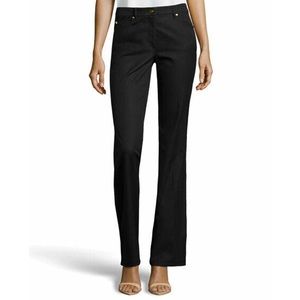 ESCADA Twill Tamara Straight Leg Pant Logo Gold Button 40 / 10